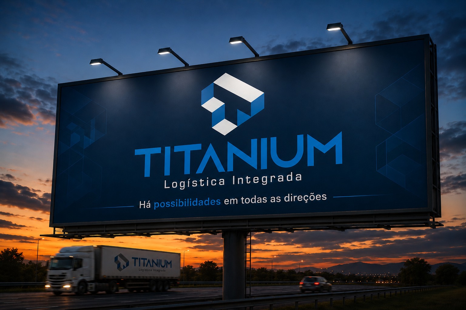 Outdoor institucional Titanium Logística Integrada — Há possibilidades em todas as direções